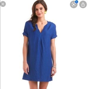 Vineyard Vines Linen Rayon Dolman Dress Blue 00